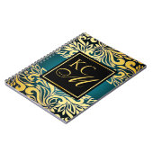  Floral Monogram Journal | blauwgroen Notitieboek (Linkerzijde)