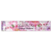 Floral Monogram Kantoor Desk Name Bord Naambordje (Voorkant)