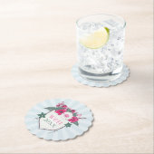 Floral monogram kartonnen onderzetters (Insitu)