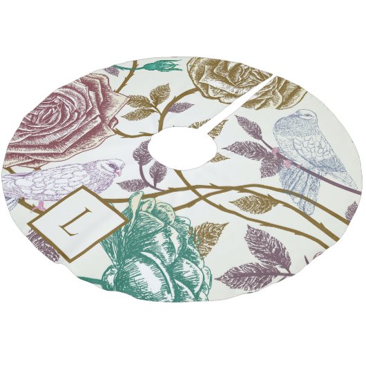 Floral Monogram Kerstboom Rok (Gekanteld)