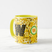 Floral Monogram Koffie Mok (Uniek Initiaal Cadeau) (Voorkant links)