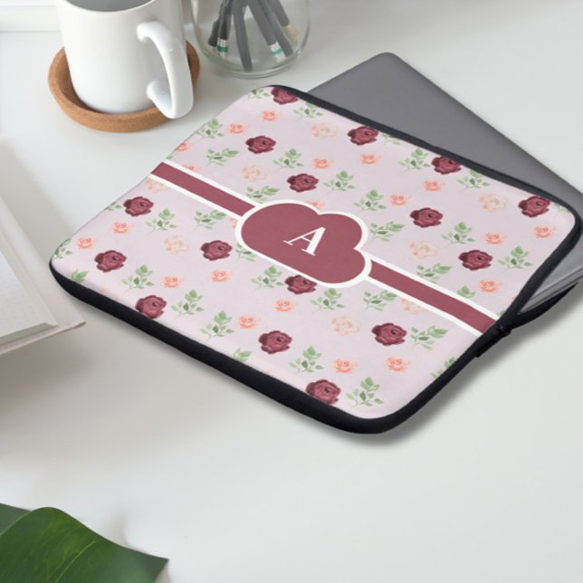 Floral Monogram Laptop Sleeve (Creator heeft geüpload)