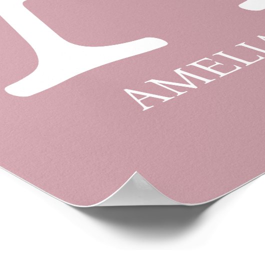 Floral Monogram Letter A Naam Nursery Modern Poster (Hoek)