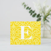 Floral Monogram - letter E Briefkaart (Staand voorkant)