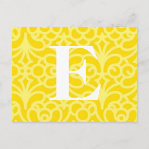 Floral Monogram - letter E Briefkaart