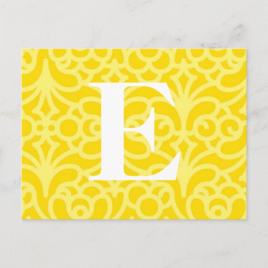 Floral Monogram - letter E Briefkaart (Voorkant)