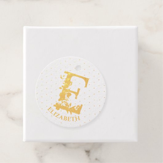 Floral monogram letter E voor Elisabeth Bedankjes Labels (Met doos)