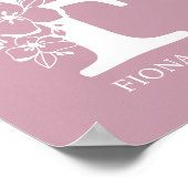 Floral Monogram Letter F Name Nursery Modern Poster (Hoek)