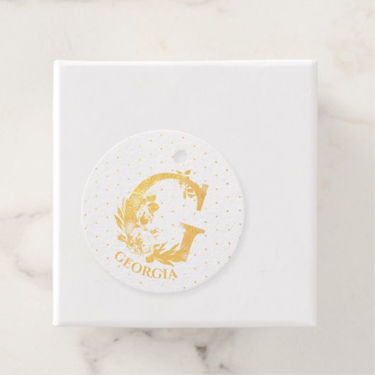 Floral monogram letter G voor Fiona Bedankjes Labels (Met doos)