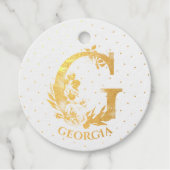 Floral monogram letter G voor Fiona Bedankjes Labels (Voorkant)