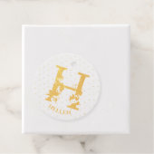 Floral monogram letter H voor Hellen Bedankjes Labels (Met doos)