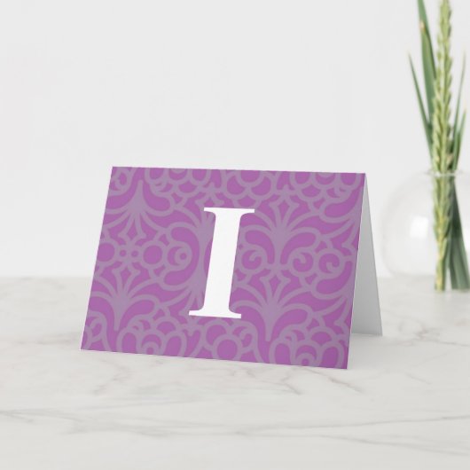 Floral Monogram - letter I Notitiekaartje (Voorkant)