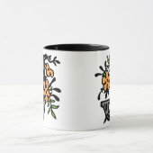 Floral Monogram Letter J Mok (Midden)