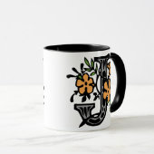 Floral Monogram Letter J Mok (Voorkant rechts)