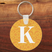 Floral Monogram - Letter K Sleutelhanger (Voorkant)