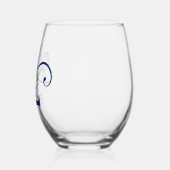 Floral Monogram Letter L Naam toevoegen Kleur wijz Wijnglas Zonder Voet (Links)