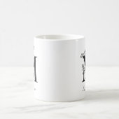  Floral Monogram Letter M Name Koffiemok (Center)