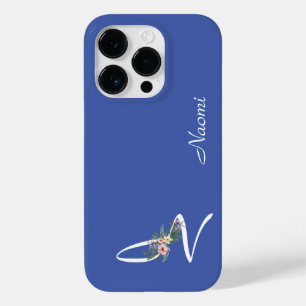 Floral Monogram Letter M Pensioen Gift Case-Mate iPhone 14 Pro Hoesje