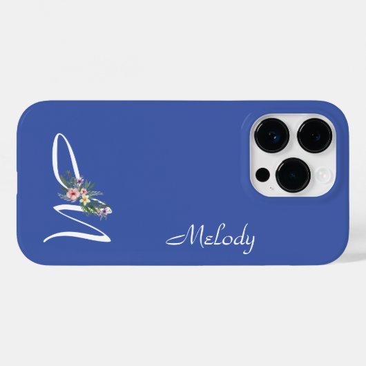 Floral Monogram Letter M Pensioen Gift Case-Mate iPhone Case (Achterkant (horizontaal))