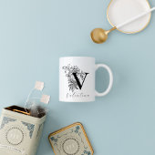  Floral Monogram Letter/Naam Koffie Mok