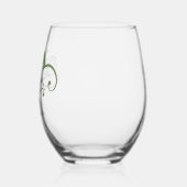 Floral Monogram Letter P Naam toevoegen Kleur wijz Wijnglas Zonder Voet (Links)