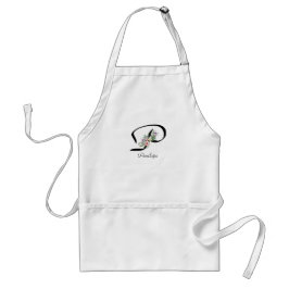 Floral Monogram letter P Retirement Apron Standaard Schort