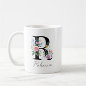  Floral Monogram – Letter R Koffiemok (Links)