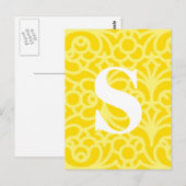  Floral Monogram - letter S Briefkaart (Voorkant / Achterkant)