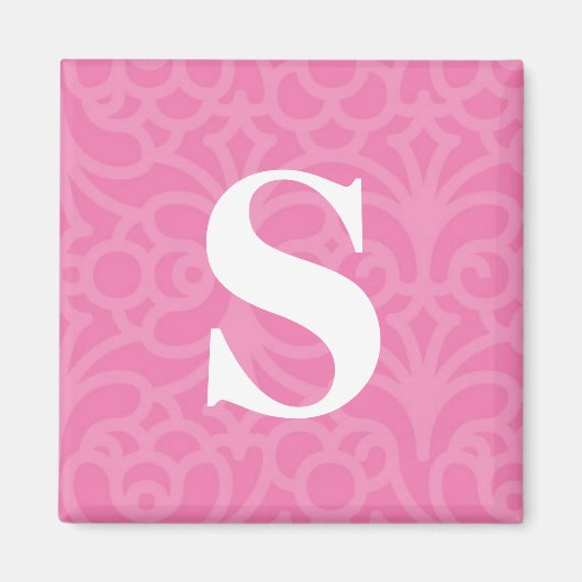  Floral Monogram - letter S Magneet (Voorkant)