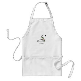 Floral Monogram letter S Retirement Apron Standaard Schort