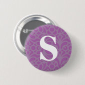  Floral Monogram - letter S Ronde Button 5,7 Cm (Voorkant /achterkant)