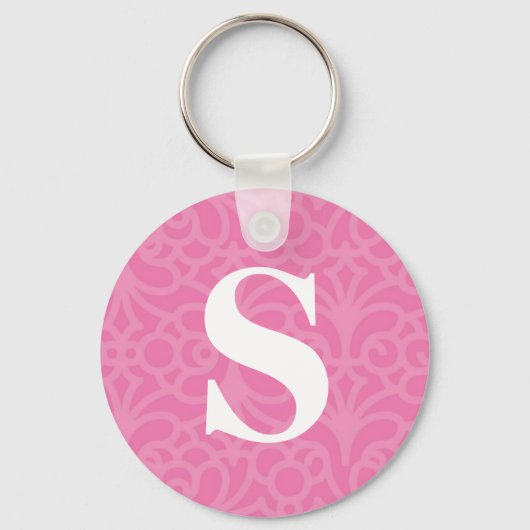  Floral Monogram - letter S Sleutelhanger (Voorkant)