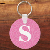  Floral Monogram - letter S Sleutelhanger (Voorkant)