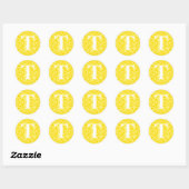  Floral Monogram - letter T Ronde Sticker (Vel)