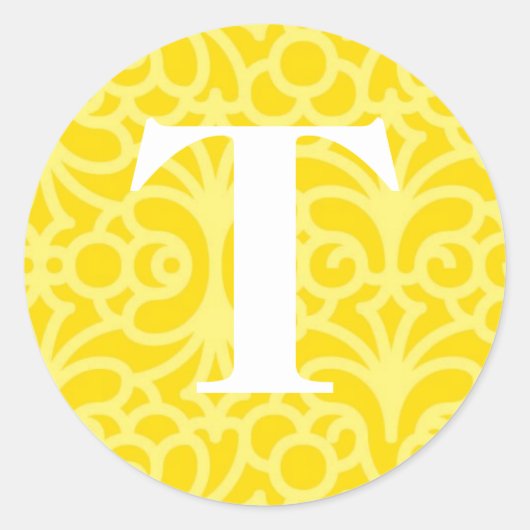 Floral Monogram - letter T Ronde Sticker (Voorkant)