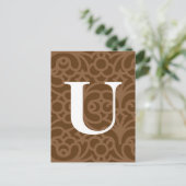 Floral Monogram - letter U Briefkaart (Staand voorkant)