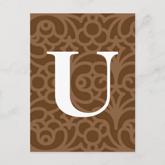 Floral Monogram - letter U Briefkaart (Voorkant)
