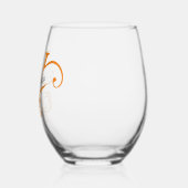 Floral Monogram Letter V Naam toevoegen Kleur wijz Wijnglas Zonder Voet (Links)