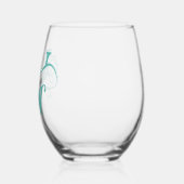 Floral Monogram Letter W Naam toevoegen Kleur wijz Wijnglas Zonder Voet (Links)