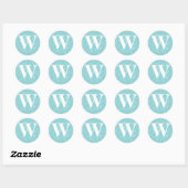  Floral Monogram - letter W Ronde Sticker (Vel)