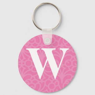  Floral Monogram - letter W Sleutelhanger