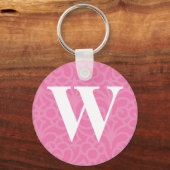  Floral Monogram - letter W Sleutelhanger (Voorkant)