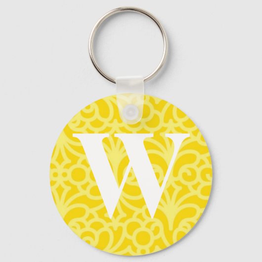  Floral Monogram - letter W Sleutelhanger (Voorkant)