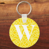  Floral Monogram - letter W Sleutelhanger (Voorkant)