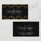 Floral Monogram | Lux Pattern (goud) Visitekaartje (Voorkant / Achterkant)