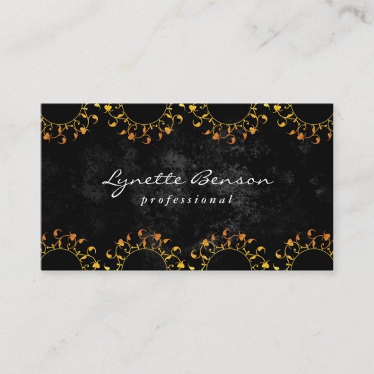 Floral Monogram | Lux Pattern (goud) Visitekaartje (Voorkant)