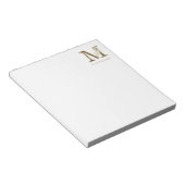 Floral Monogram M Elegant Gold Foliage Notitieblok (Schuin)