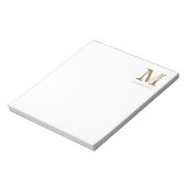 Floral Monogram M Elegant Gold Foliage Notitieblok (Linkerzijde)