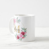 Floral Monogram M Koffiemok (Voorkant links)