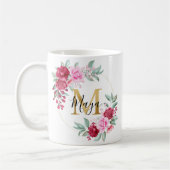 Floral Monogram M Koffiemok (Links)